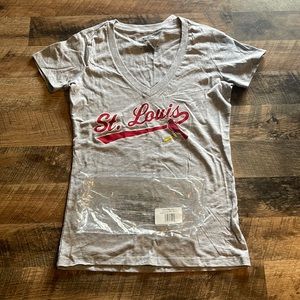 Majestic, St. Louis Cardinals, V-neck T-shirt-Large